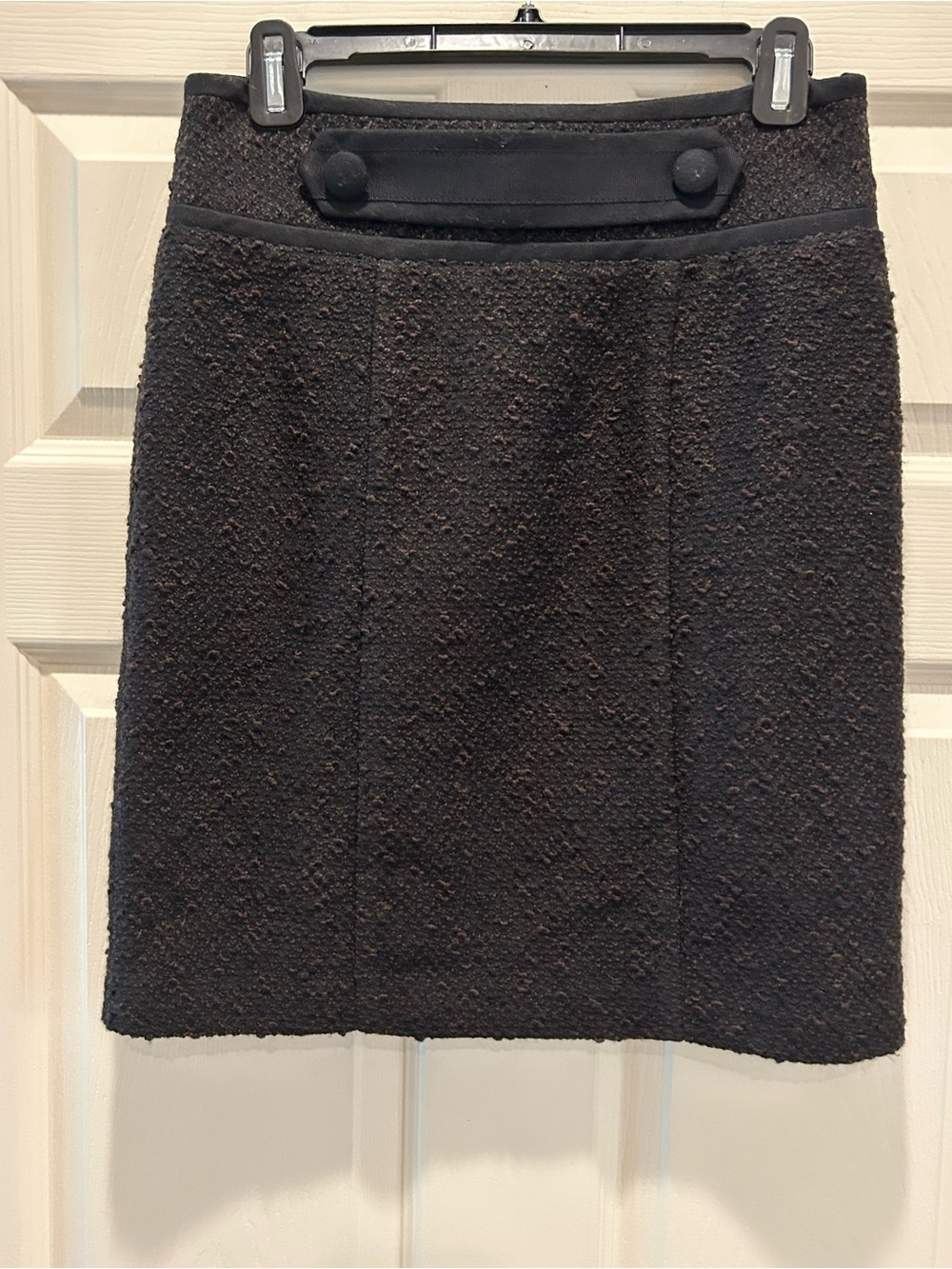 Nanette Lepore Black Bouclé Pencil Skirt
